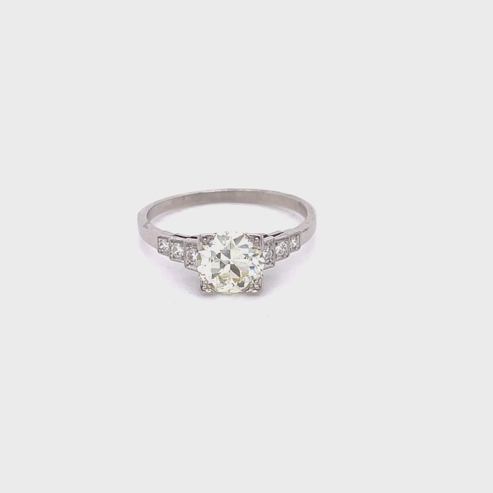 Vintage Platinum 1.28ct Diamond Ring