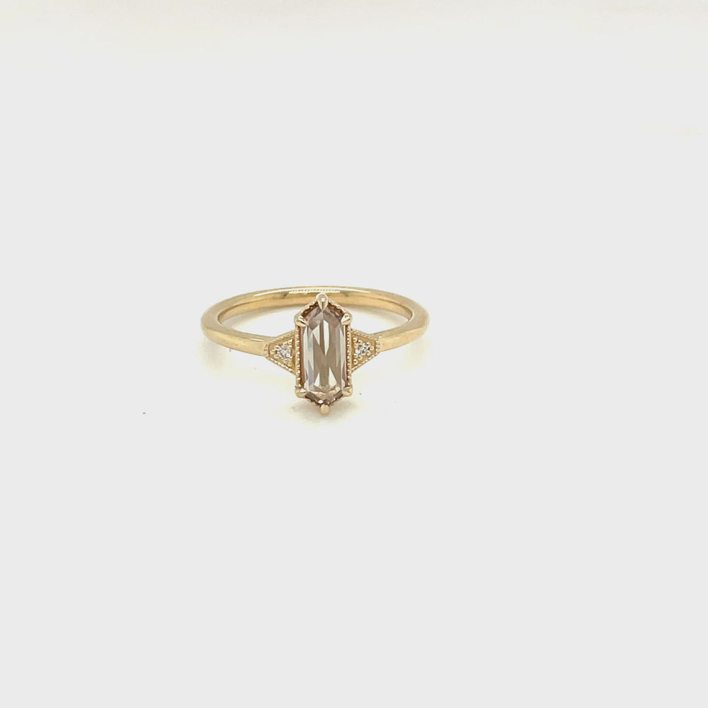 .69ct Hex-Shaped Champagne Diamond Ring