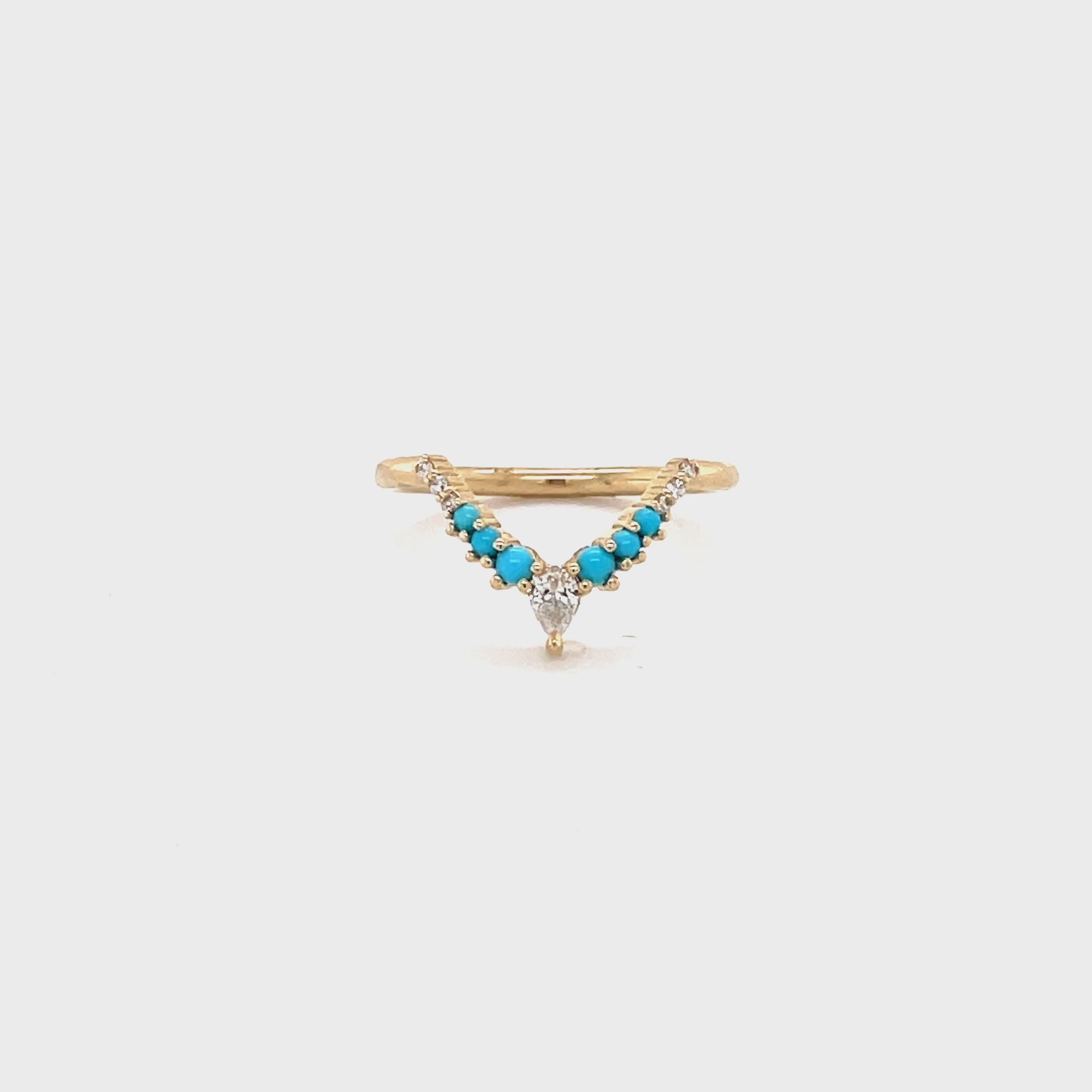14ky Turquoise Contoured Band
