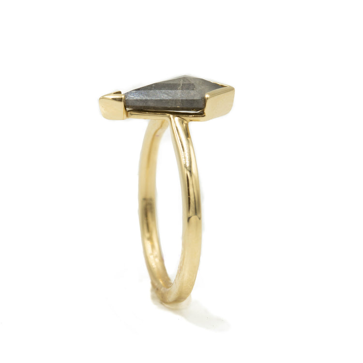 1.97ct Semi Bezel Kite-Shaped Salt & Pepper Diamond Ring