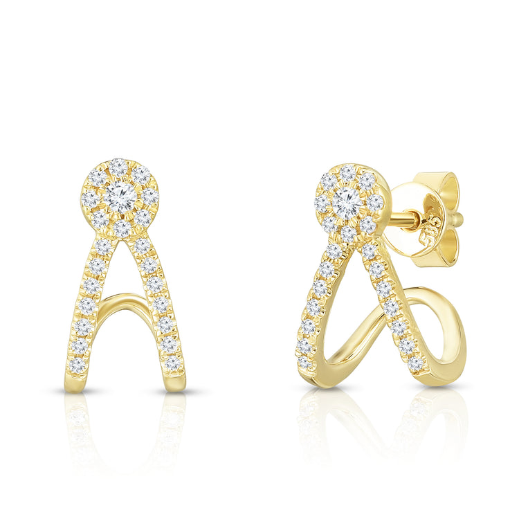 Split Diamonds Stud Earrings by Urbaetis