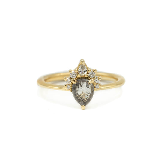 .50ct Pear-Shaped Salt & Pepper Diamond Georgia Ring