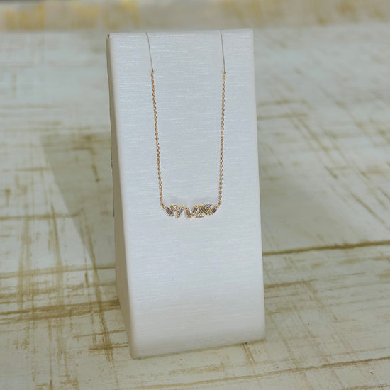 14ky .19ctw Mixed Shaped Bar Necklace by Urbaetis