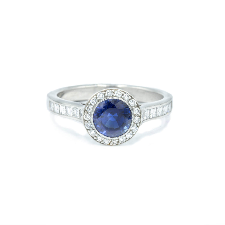 Estate Tiffany Co. 1.25ct Sapphire & Diamond Ring