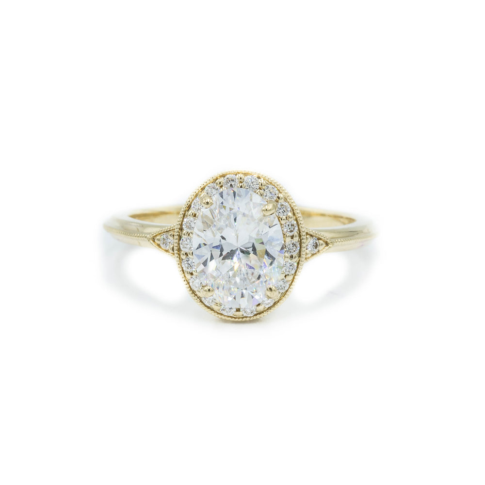 14kt Yellow Gold Halo Diamond Ring