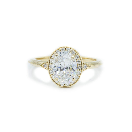 14kt Yellow Gold Halo Diamond Ring