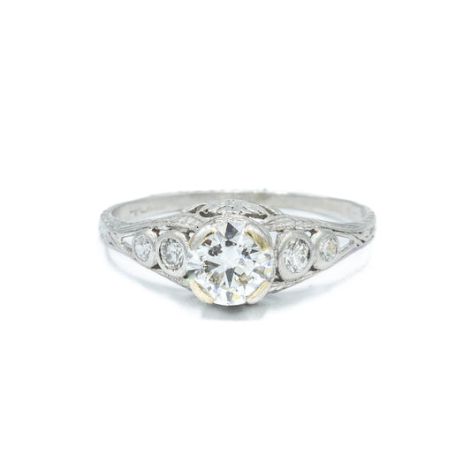 Vintage .60ct Platinum Ring