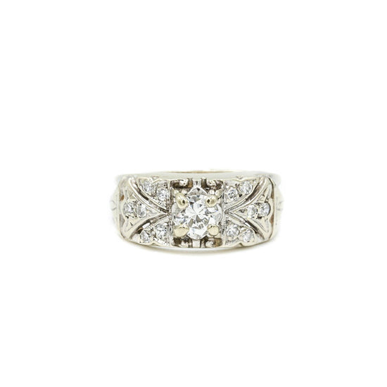 Wide Diamond Vintage Band