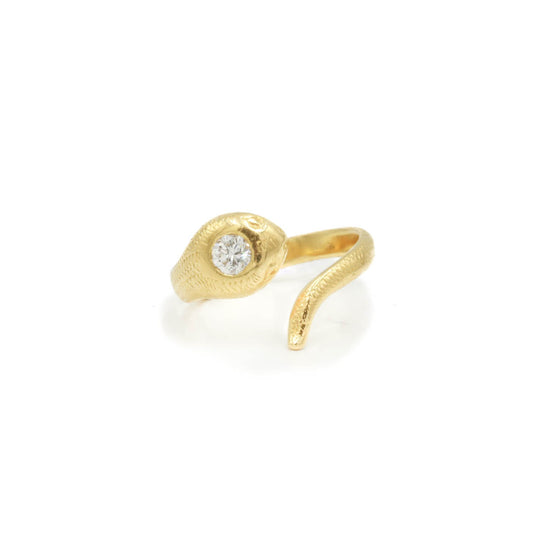 Yellow Gold Snake Diamond Ring
