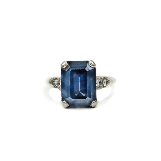 Platinum 4ct Sapphire & Diamond Ring