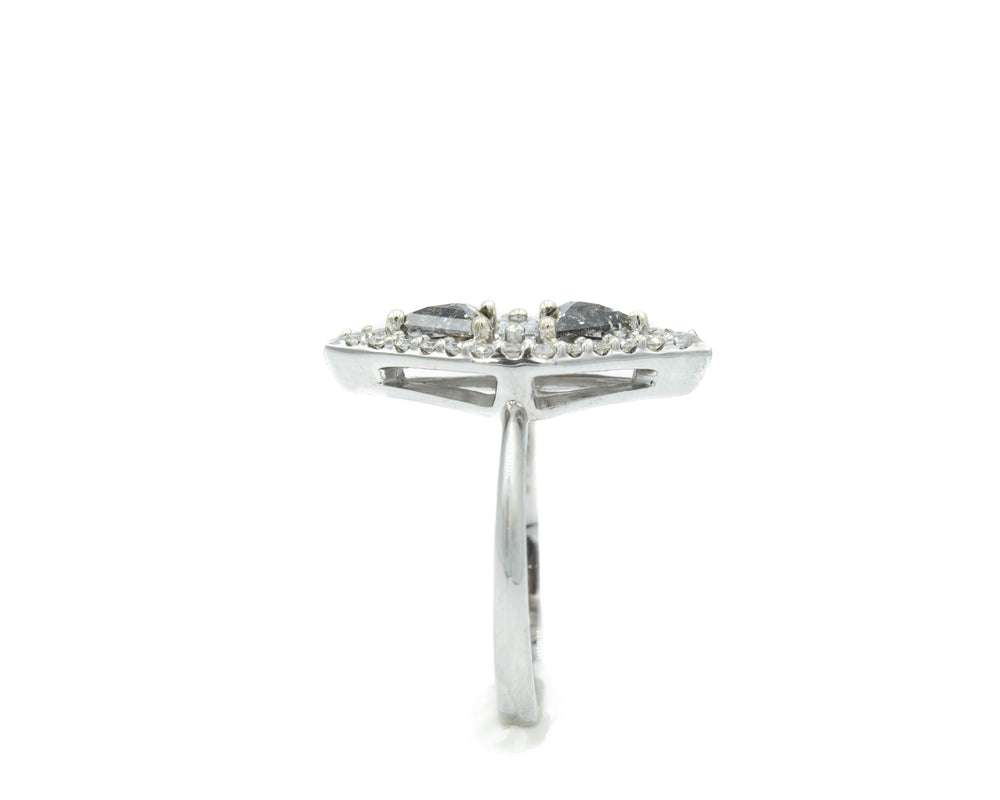 .45ctw Trillion Salt & Pepper Diamond Ring