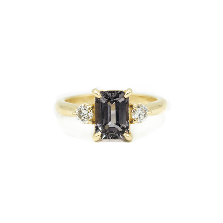 2.50ct Gray Spinel Emerald-Cut Engagement Ring
