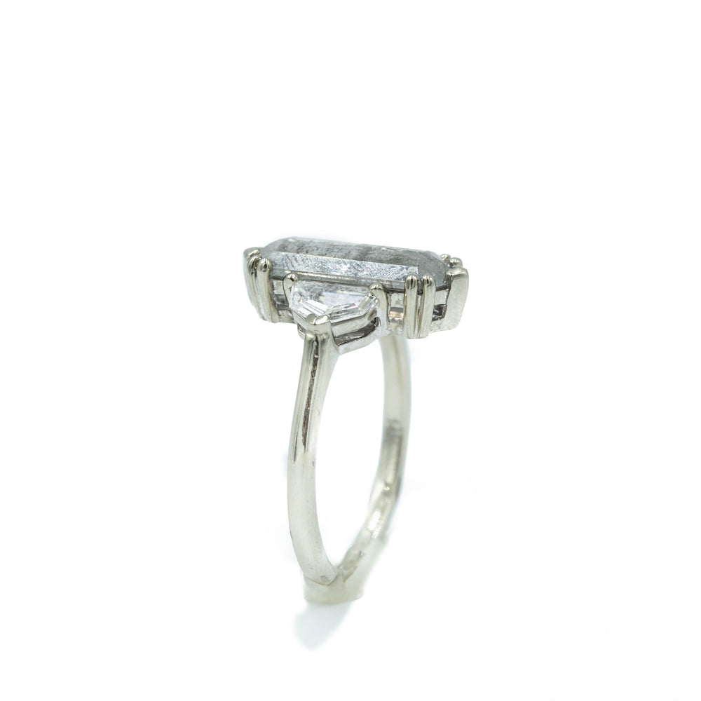 1.96ct Hex-Shaped 3-Stone Diamond Ring