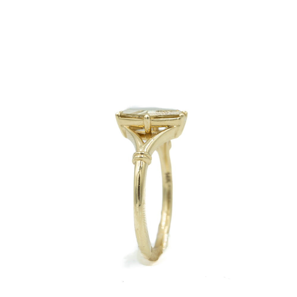 .46ct Hex-Shaped Georgian Champagne Diamond Ring