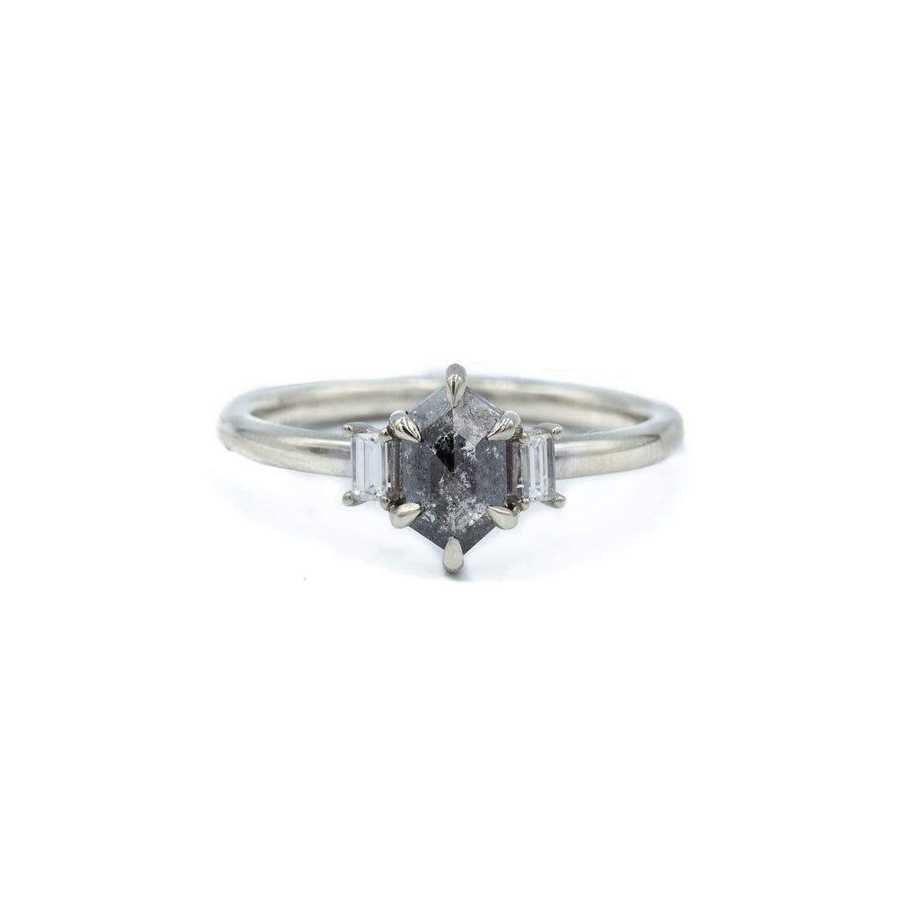 .73ct Three-Stone Hex-Shaped Diamond Ring