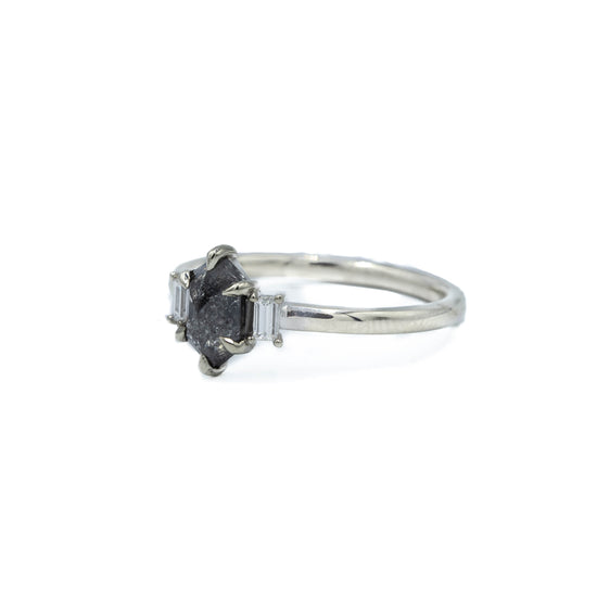 .73ct Three-Stone Hex-Shaped Diamond Ring
