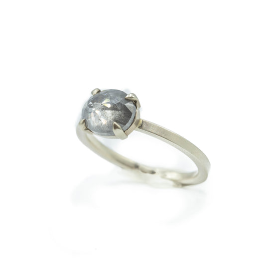 1.60ct Oval-Cut Salt & Pepper Diamond Ring