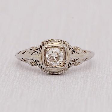 Vintage Filigree Diamond Ring