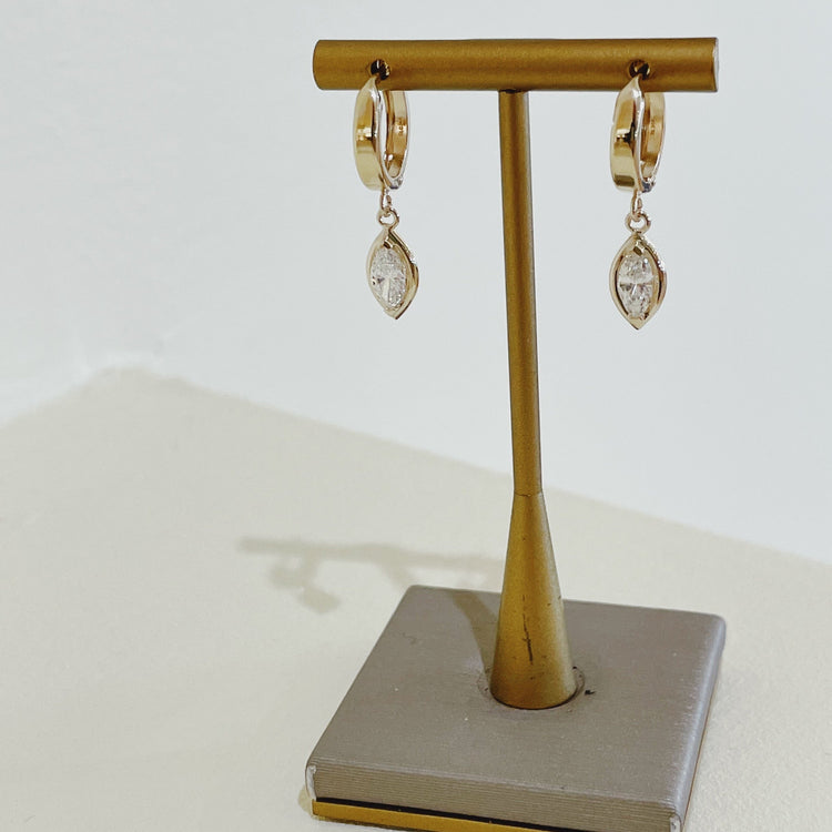 14ky Marquise Diamond Earrings