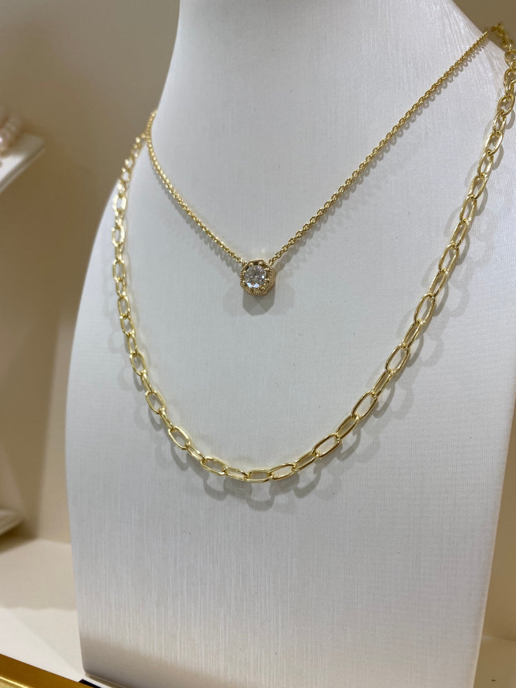 14ky Oval Paper Clip Chain