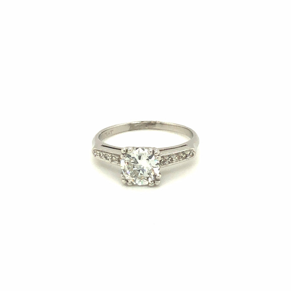 Vintage 0.90 Platinum Deco Ring with Accents