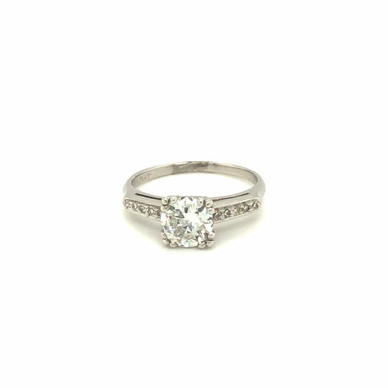 Vintage 0.90 Platinum Deco Ring with Accents