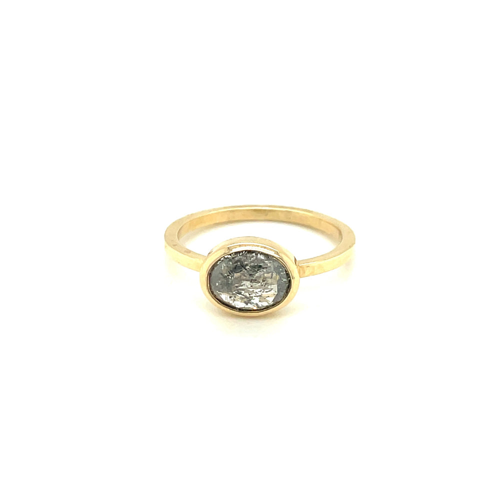 1.55ct East-West Oval Salt & Pepper Diamond Ring