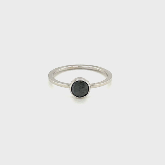 .79ct Black Diamond Bezel Ring