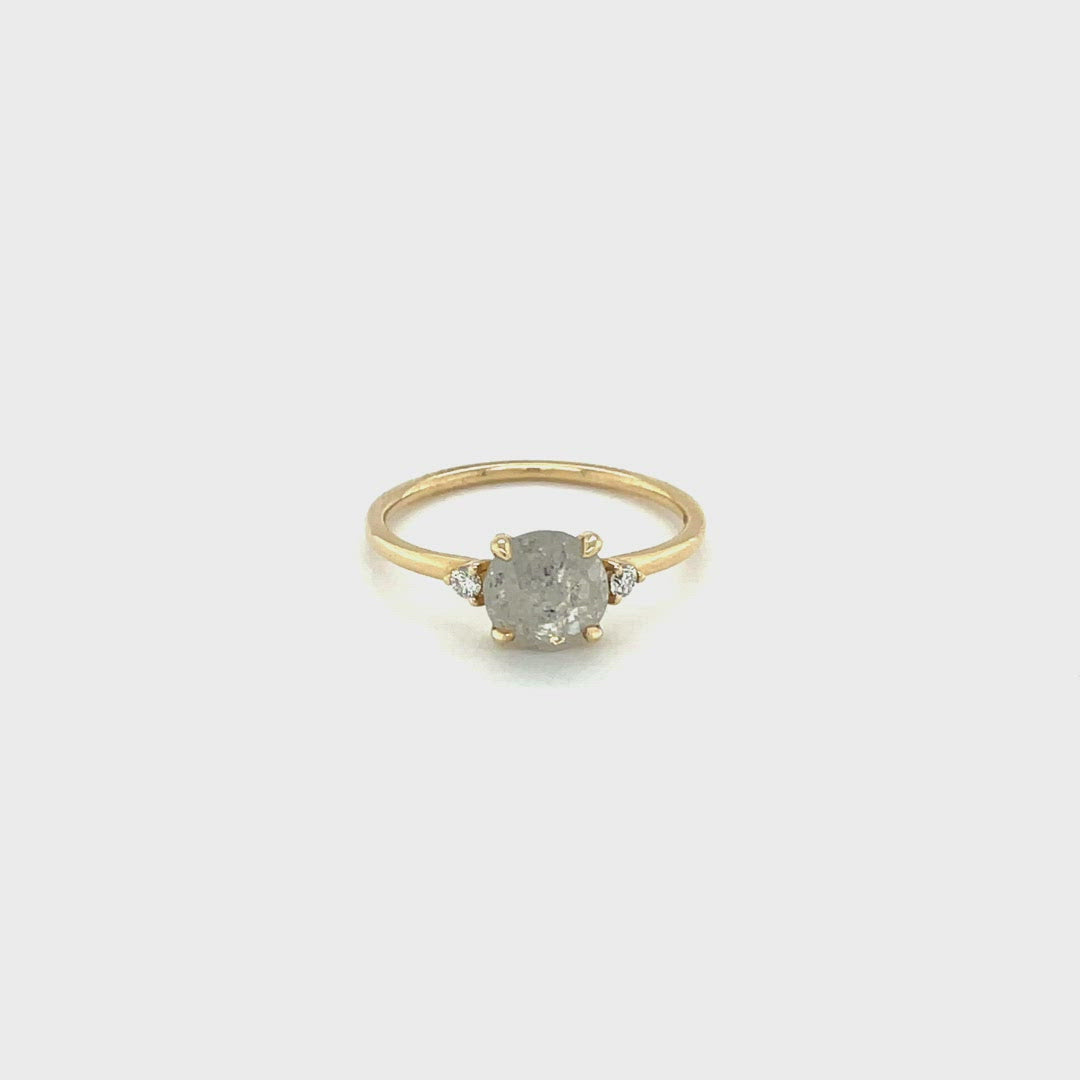 1.27ct "Ellie" Round Salt & Pepper Diamond Ring