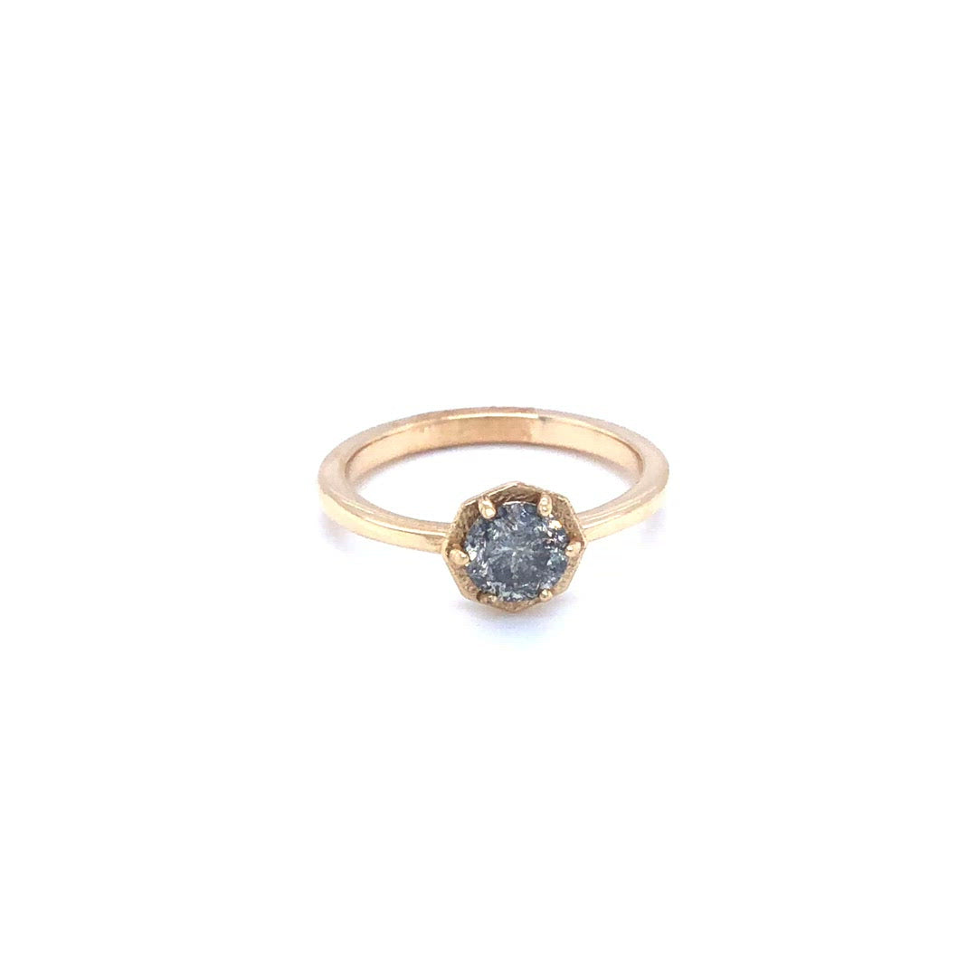 0.75ct Brilliant Cut Galaxy in 14k Yellow Gold