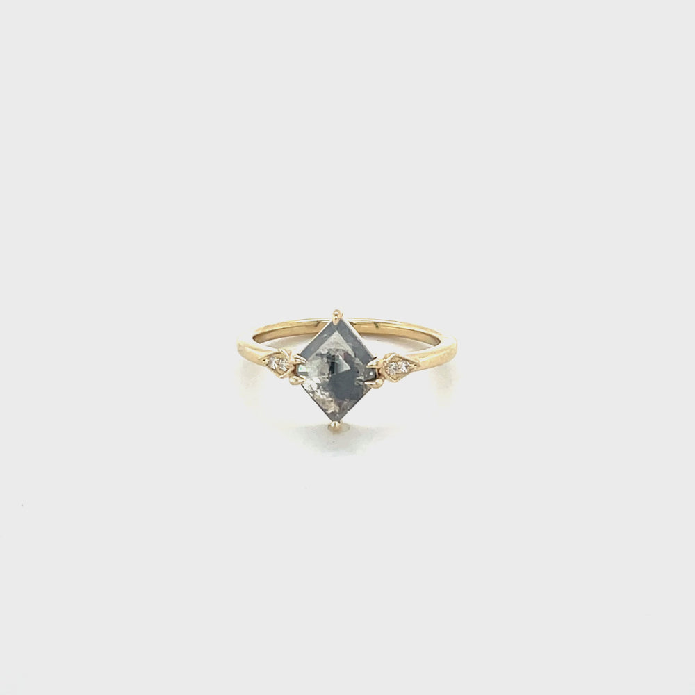 1.17ct "Sasha" Kite-Shaped Salt & Pepper Diamond Ring