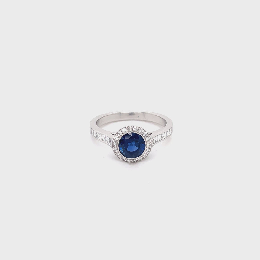 Estate Tiffany Co. 1.25ct Sapphire & Diamond Ring