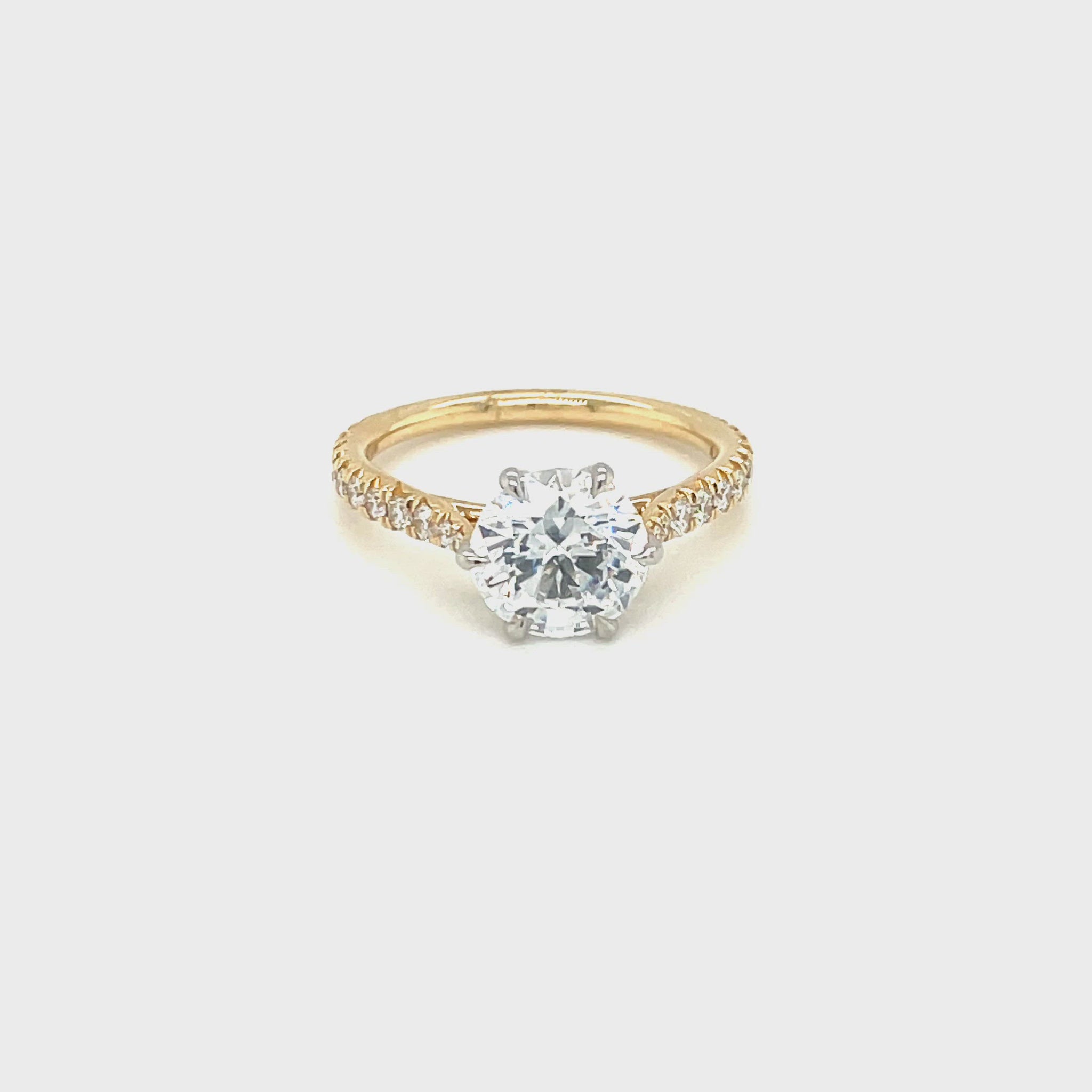 14k Yellow Gold 6-Prong French-Set Cathedral