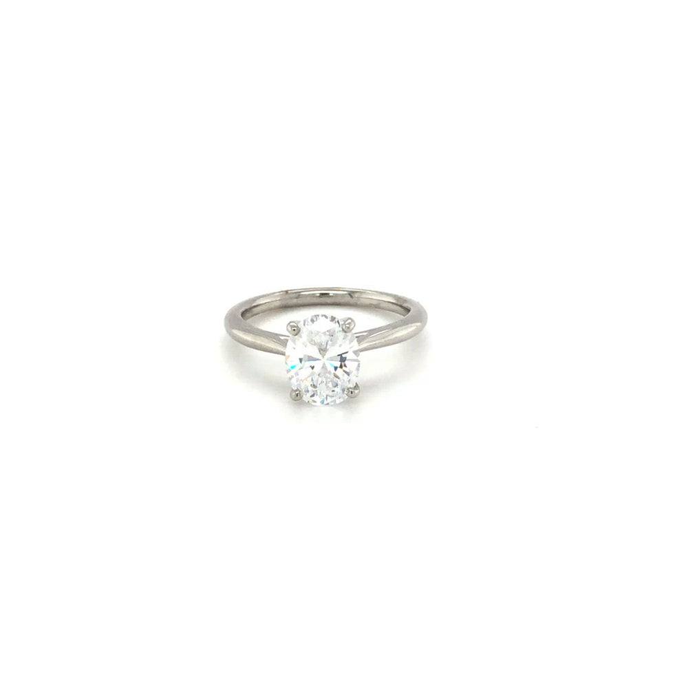Platinum Oval-Shaped 4-Prong Cathedral