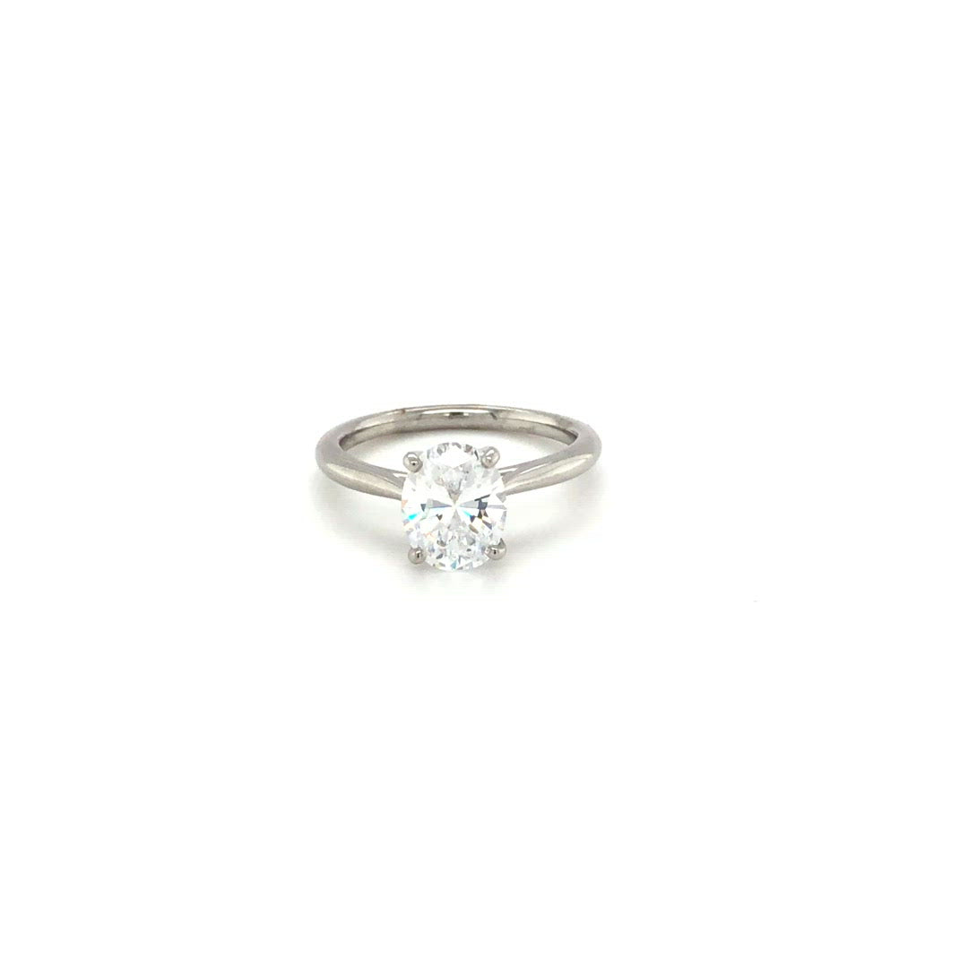 Platinum Oval-Shaped 4-Prong Cathedral