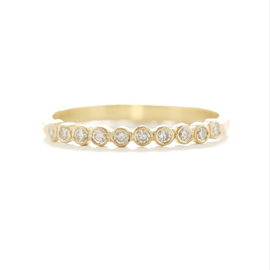 Bezel-Set Diamond Yellow Gold Band