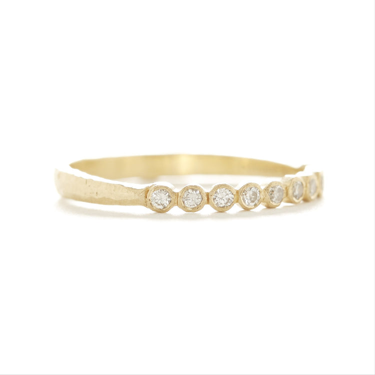 Bezel-Set Diamond Yellow Gold Band