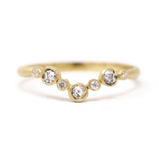 Salt + Pepper Diamond V-Shaped Band