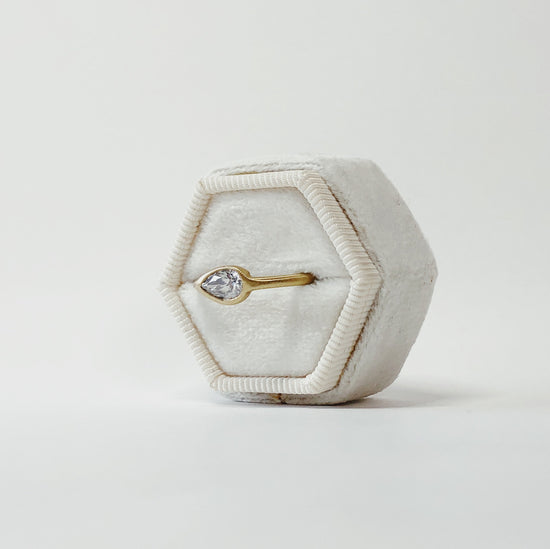 .59ct East-West Pear-Shaped Bezel Diamond Ring