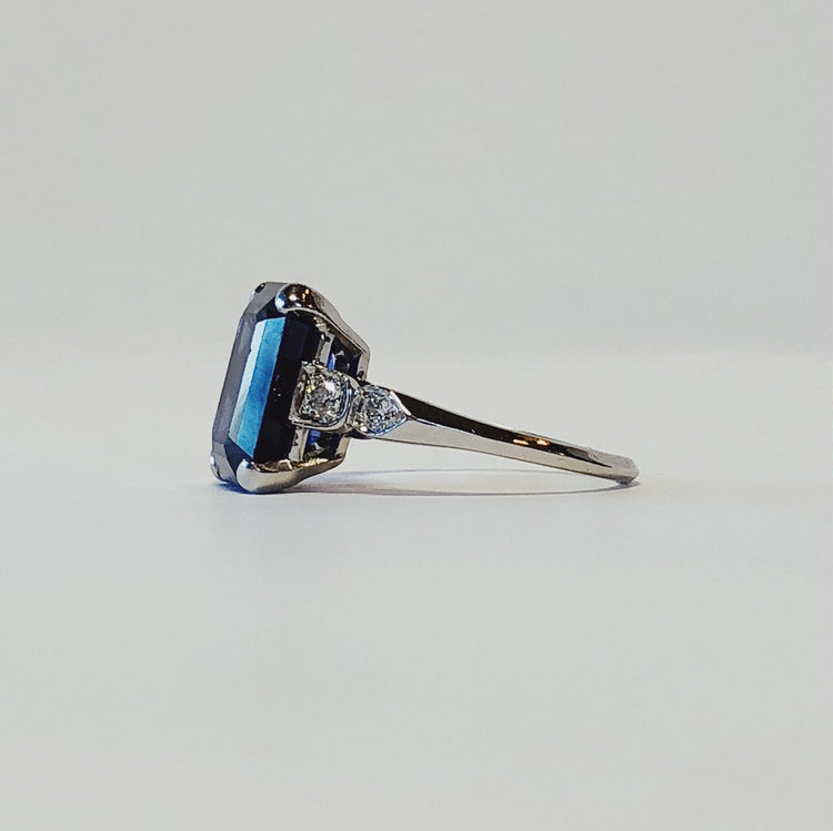 Platinum 4ct Sapphire & Diamond Ring