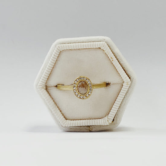 Rustic Rose-Cut Diamond Halo-Style Ring