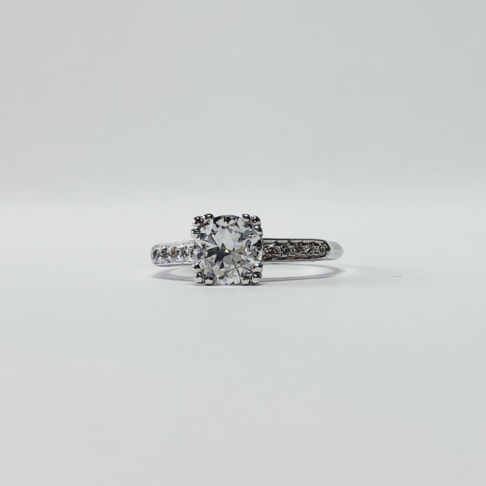 Vintage 0.90 Platinum Deco Ring with Accents