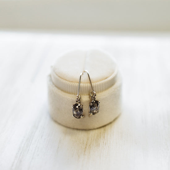 1ctw Oval Galaxy 14k White Gold Lever-back Earrings