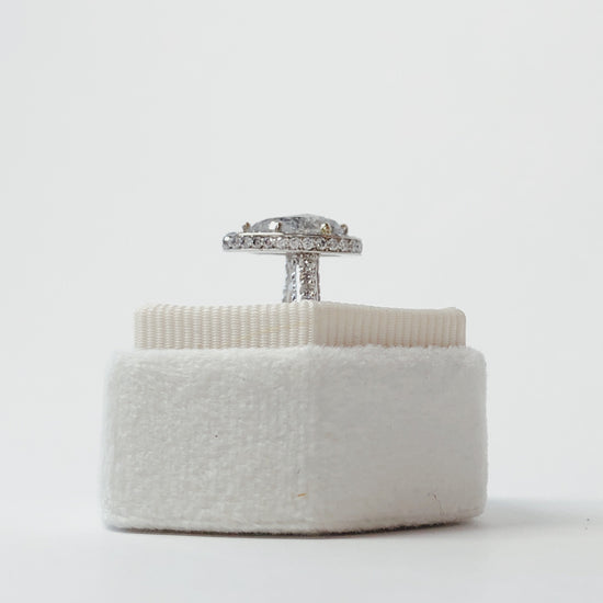 1.04ct Pear-Shaped Halo Gray Diamond Ring