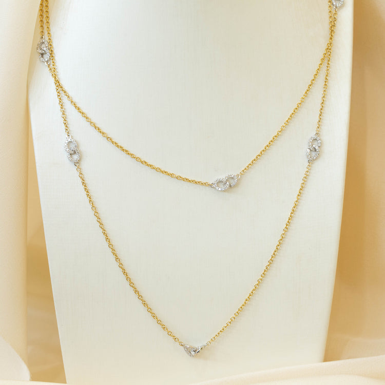 Diamond & Gold Chain Necklace