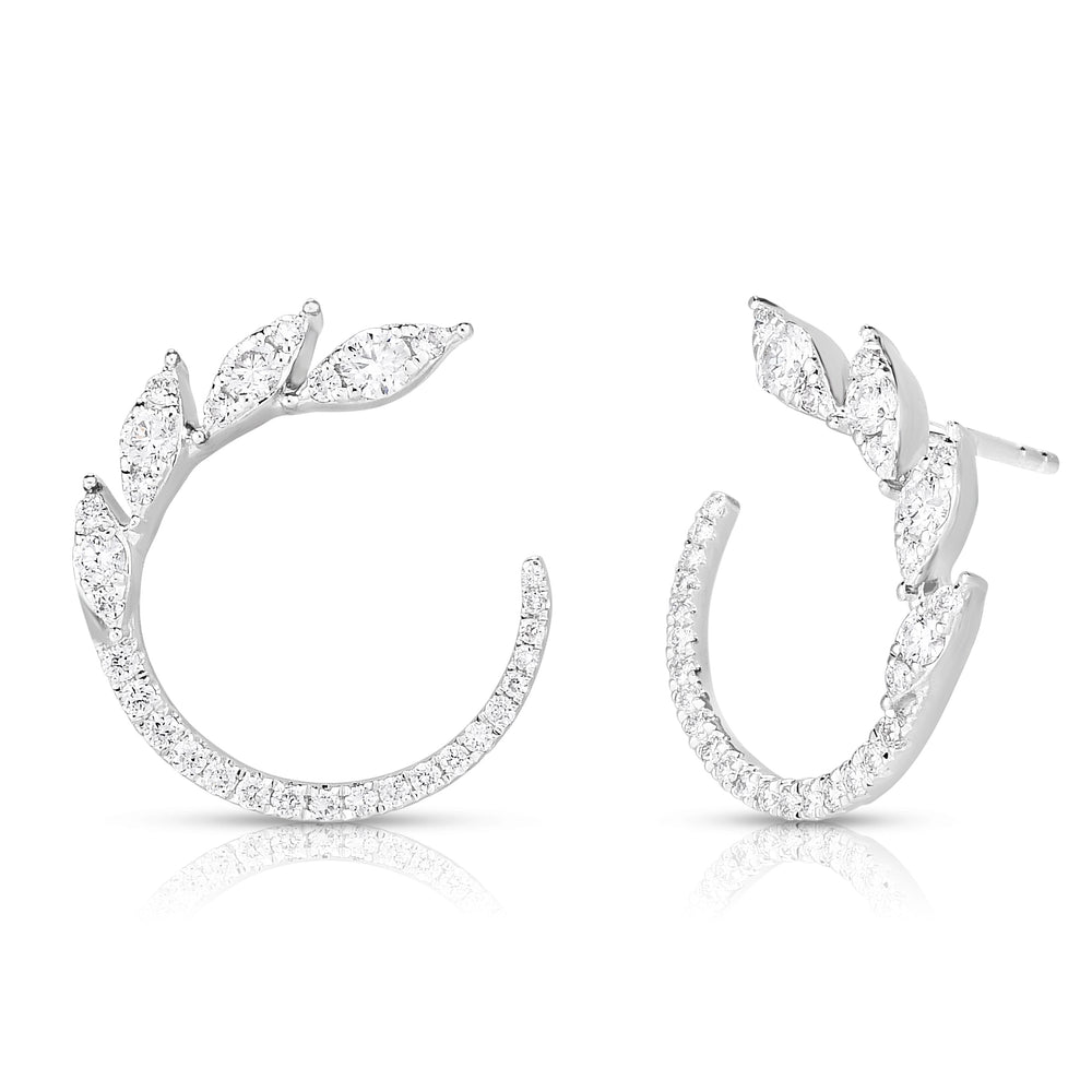 Marquise Illusion Diamond Circle Stud Earrings by Urbaetis Jewelry