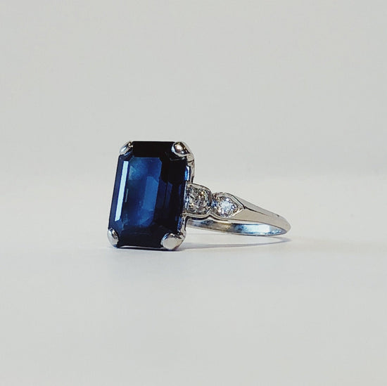 Platinum 4ct Sapphire & Diamond Ring