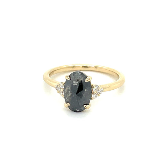 1.20ct “Maya” Oval-Cut Salt & Pepper Diamond Ring