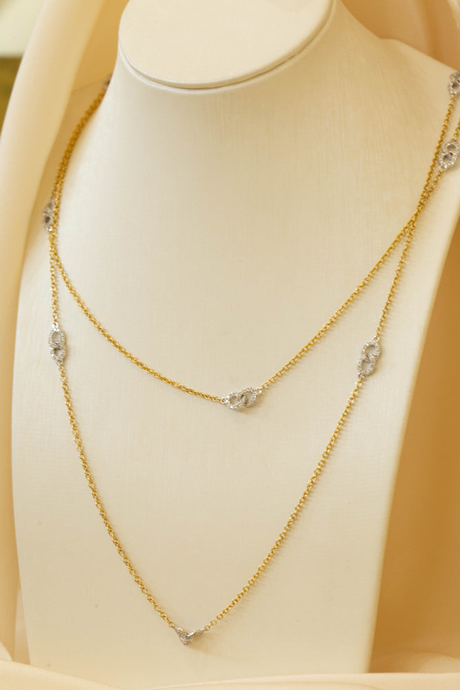 Diamond & Gold Chain Necklace